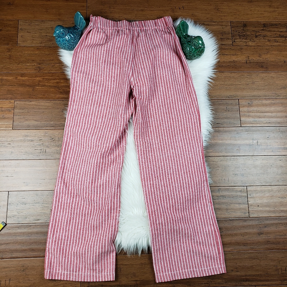 CISONO LINEN high rise wide leg striped pants size Medium - Picture 7 of 12